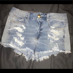 Light blue jean shorts